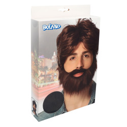 Hnedá retro parochňa s fúzami
